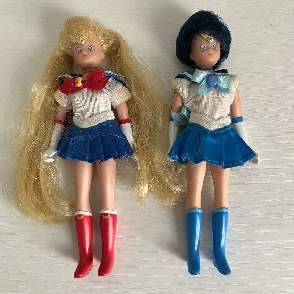 Vintage Sailor Moon & Mercury 6" Dolls Lot Irwin Toy 2000 Anime Figure Loose